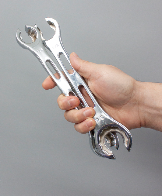 Smart Link Spanners 2pcs 1/4, 3/8, 1/2, 5/8 for A/C