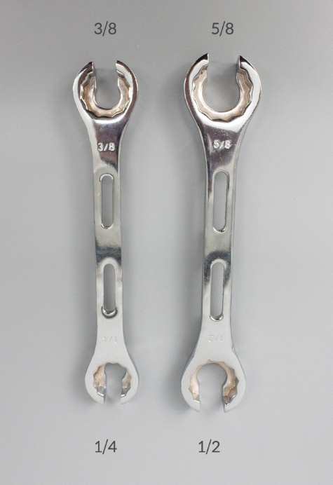 Smart Link Spanners 2pcs 1/4, 3/8, 1/2, 5/8 for A/C